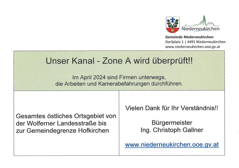 Info - Kanal Zone A